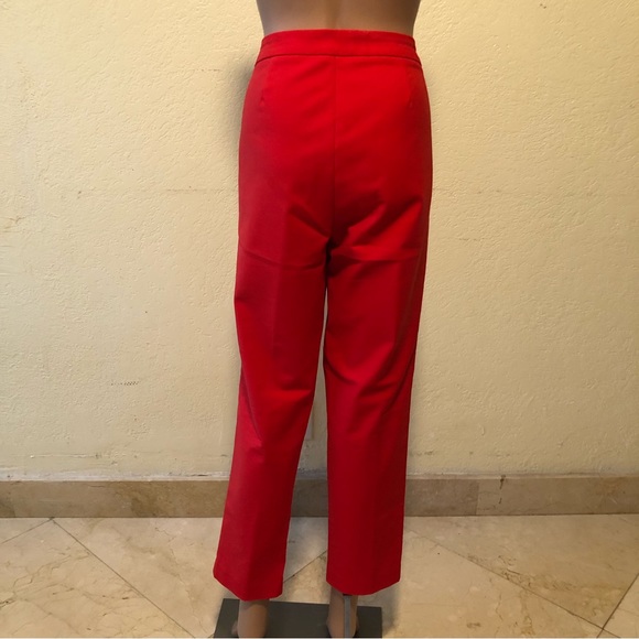 Ellen Tracy Ankle Cropped Satin Feel Red Pants Women’s Size 10 Work/Casual Wear - Picture 2 of 14